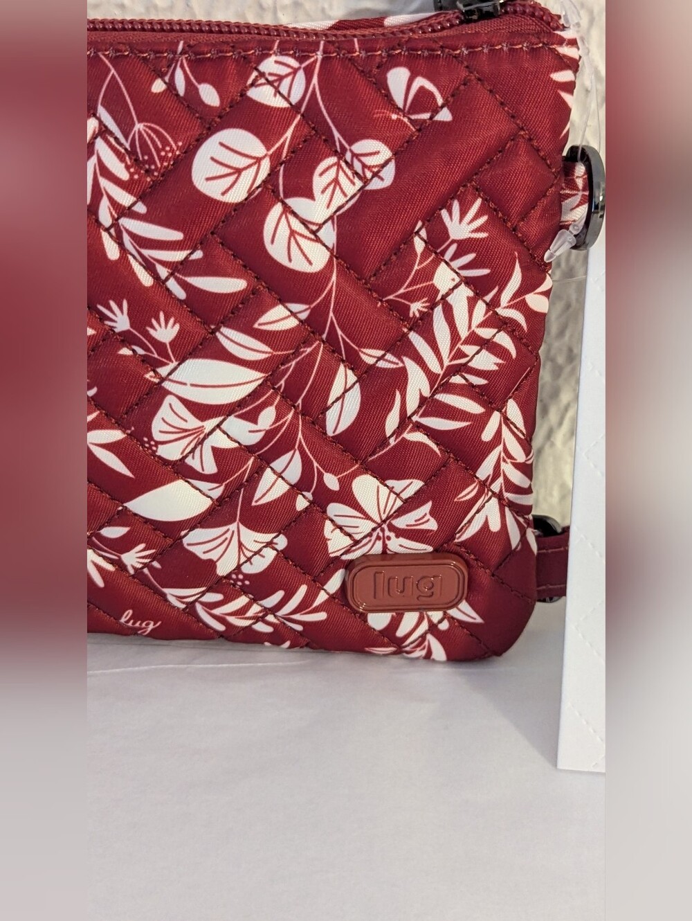 Lug Crossbody Purse Wristlet Peekaboo Flourish Red Clearview Convertible Nwt